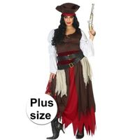 Grote maat piraat Francis verkleed pak/kostuum voor dames - thumbnail