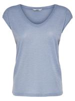 Only Onlsilvery S/s V Neck Lurex Top Jrs Noos T-shirt Korte Mouw Halogen Blue