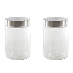 Set van 3x stuks voorraadpotten/bewaarpotten 1200 ml glas met Rvs deksel