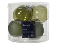 Kerstballen glas d6 cm rsmrn 6st - Decoris