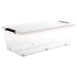 5Five opberg kist met deksel - Clip Box - 55 liter - 76 x 39 x 25 cm - kunststof - transparant