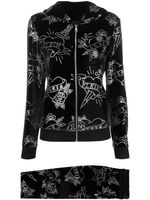 Philipp Plein heart velvet tracksuit set - Noir