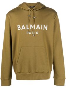 Balmain hoodie à logo imprimé - Vert