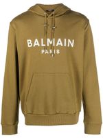 Balmain hoodie à logo imprimé - Vert - thumbnail