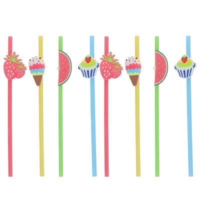 Gerimport Cocktail feest rietjes - herbruikbaar - kunststof - 8x stuks - gekleurd - leuke decoratie