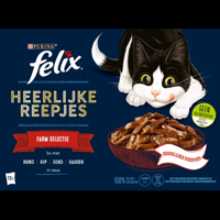FELIX® Heerlijke Reepjes Farm Selectie Kattenvoer 12x80g bij Jumbo