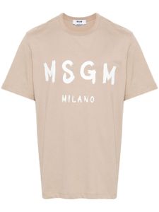 MSGM t-shirt en coton à logo imprimé - Tons neutres