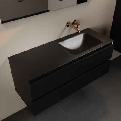 MONDIAZ AIVY 120cm badmeubel Urban, wastafel Urban solid surface rechts zonder kraangat (AI-351641URBAN-NO - AI-M120URRE)