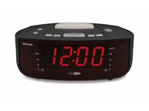 Wekkerradio met Wake Up Light en FM Radio - Netstroom - Digitale Wekker met USB Oplader - Zwart (HCG101)