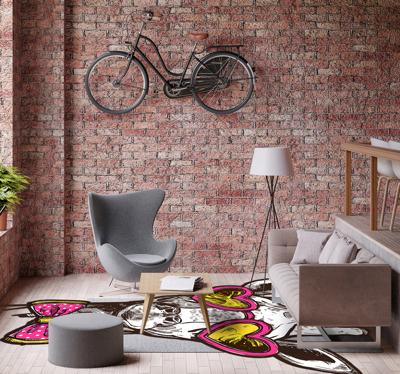 Eigenzinnige giraffe hart bril Vinyl tapijt