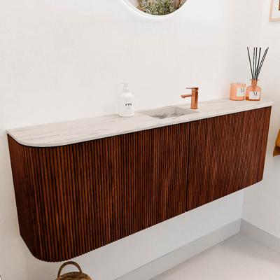 Toiletmeubel Mondiaz Joya Dlux | 123.2 cm | Meubelkleur Ruby | Faye wastafel Nata Wasbak Midden | 1 kraangat