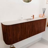 Toiletmeubel Mondiaz Joya Dlux | 123.2 cm | Meubelkleur Ruby | Faye wastafel Nata Wasbak Midden | 1 kraangat