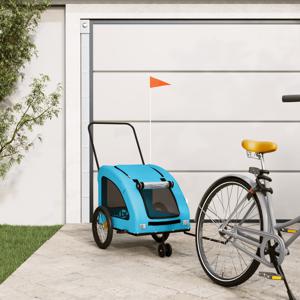 Hondenfietstrailer oxford stof en ijzer blauw