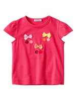 Familiar bow-appliqué cotton T-shirt - Rose - thumbnail