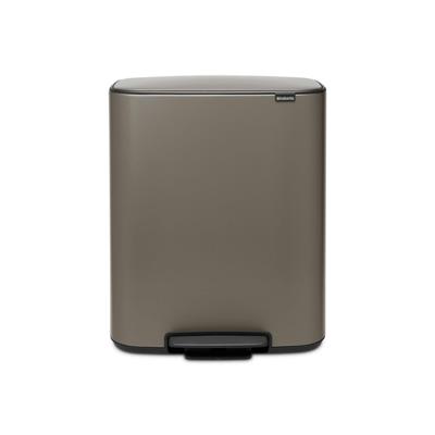 Brabantia Bo Pedaalemmer - 60 liter - kunststof binnenemmer - platinum 211409
