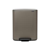 Brabantia Bo Pedaalemmer - 60 liter - kunststof binnenemmer - platinum 211409