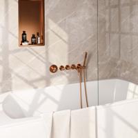Inbouwthermostaatset Brauer Copper Carving Incl Baduitloop en 3 Standen Handdouche Koper