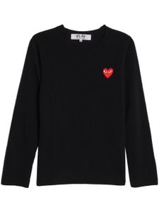 Comme Des Garçons Play pull en coton à patch logo - Noir