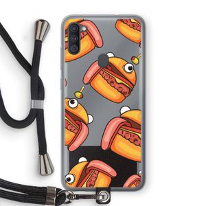 Hamburger: Samsung Galaxy A11 Transparant Hoesje met koord