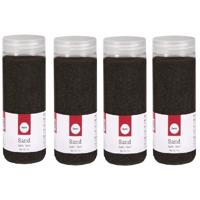 Hobby Fijn decoratie zand korrels - 4x - zwart - 475 ml - zandkorrels - knutselmateriaal Hobby Fijn decoratie zand korrels - 4x - zwart - 475 ml - zandkorrels - knutselmateriaal
