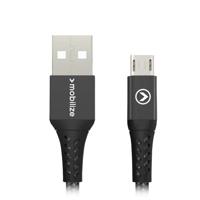 Mobilize Strong Nylon Cable USB to Micro USB 20cm. 12W Black