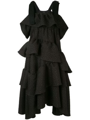 Goen.J robe mi-longue à fronces - Noir