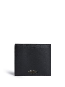 Smythson portefeuille pliant Panama en cuir - Noir