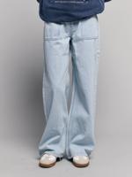 Gestreepte wijde broek voor meisjes blauw, gestreept