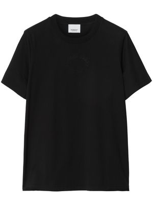 Burberry t-shirt à logo brodé en ton sur ton - Noir