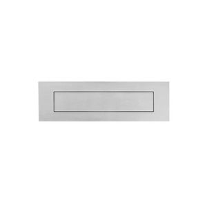 Briefplaat rechthoek geveerd 300x80mm - RVS