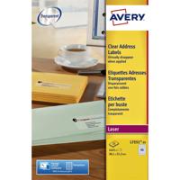Etiket Avery L7551-25 38.1x21.1mm transparant 1625 etiketten