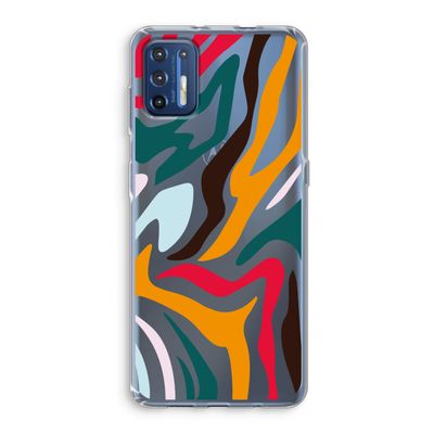 Colored Zebra: Motorola Moto G9 Plus Transparant Hoesje