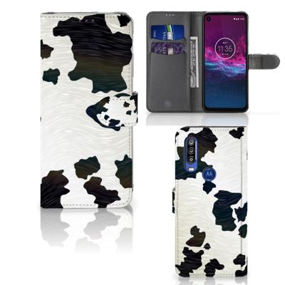 Motorola One Action | Telefoonhoesje | Met pasjeshouder | Koeienvlekken