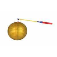 Lampionset goud 25 cm met lampionstokje   -