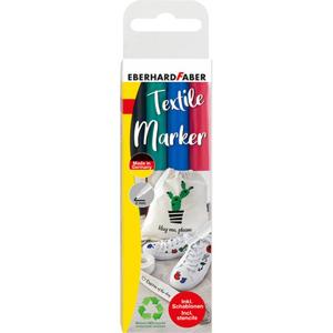 Eberhard Faber ef-578204 textielmarker 4 stuks + sjablonen