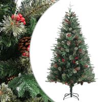 vidaXL Kerstboom met dennenappels 195 cm PVC en PE groen - thumbnail