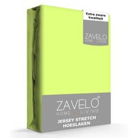 Zavelo® Jersey Hoeslaken Lime-Lits-jumeaux (190x220 cm) - thumbnail