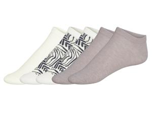 esmara 5 paar sokken (wit/zwart/beige, 35-38)