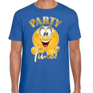 Bellatio Decorations Foute party t-shirt voor heren - Party Time - blauw - carnaval/themafeest 2XL  -