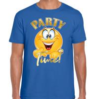 Bellatio Decorations Foute party t-shirt voor heren - Party Time - blauw - carnaval/themafeest 2XL  - - thumbnail