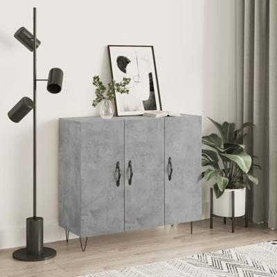 Dressoir 90x34x80 cm bewerkt hout betongrijs