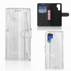 Huawei P30 Pro Book Style Case White Wood