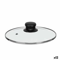 Pannedeksel Kinvara CN-SW1304-20CM CN-SW1304-20CM Transparant Zilverkleurig Zilver Metaal Glas Roestvrij staal Kristal Staal 20