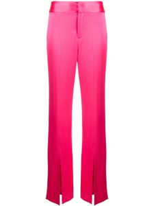 alice + olivia pantalon en satin à détails de fentes - Rose