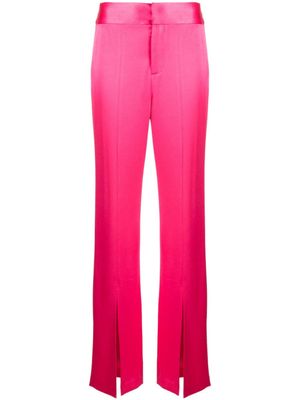 alice + olivia pantalon en satin à détails de fentes - Rose