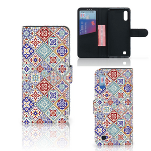 Samsung Galaxy M10 Bookcase Tiles Color