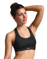 2XU Aero Mesh Medium Impact Bra Black/Silver Reflective Dames M