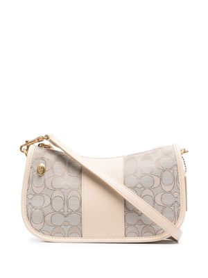 Coach sac porté épaule Swinger à motif monogrammé - Tons neutres