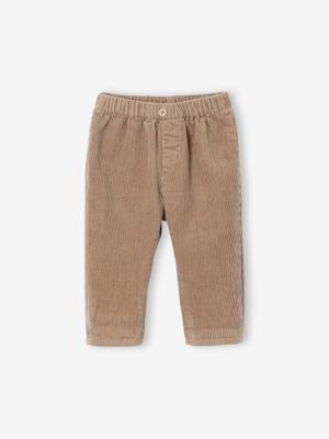 Broek in fluweel / velours voor pasgeborenen beige