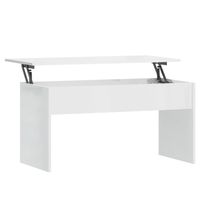 The Living Store Salontafel Lift Top - Hoogglans wit - 102x50.5x52.5 cm - Bewerkt hout - thumbnail